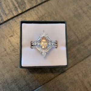 Bomb Party Ring Smoked Topaz Cubic Zirconia Size 10 Brand New In Box
